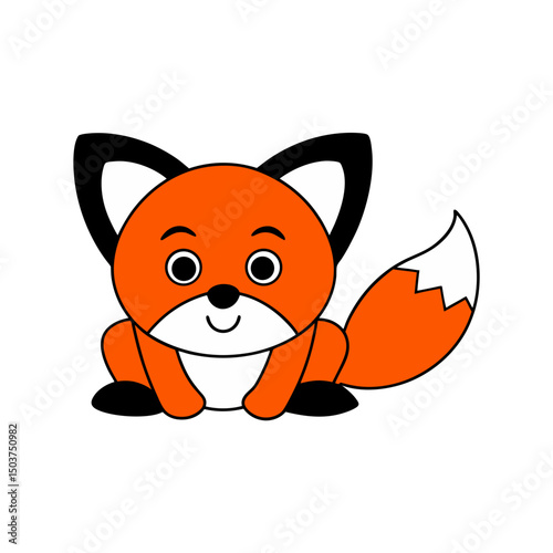 Cunning Fox Doodle Vector Illustration: Smart Animal Clip Art on White