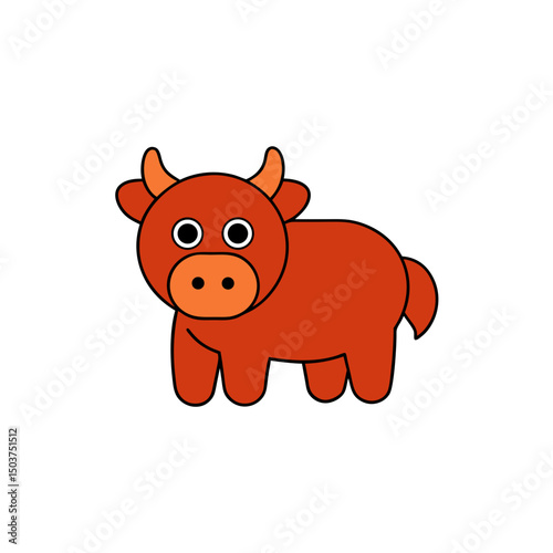 Woolly Yak Doodle Vector Clip Art on White Background for Mountain Themes