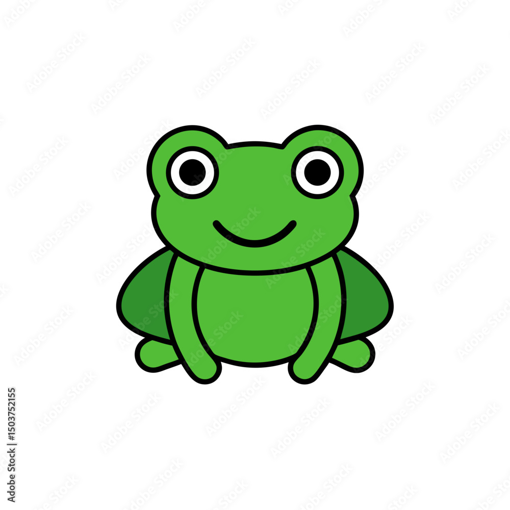 Fototapeta premium Leaping Frog Doodle Vector Clip Art on White Background for Art