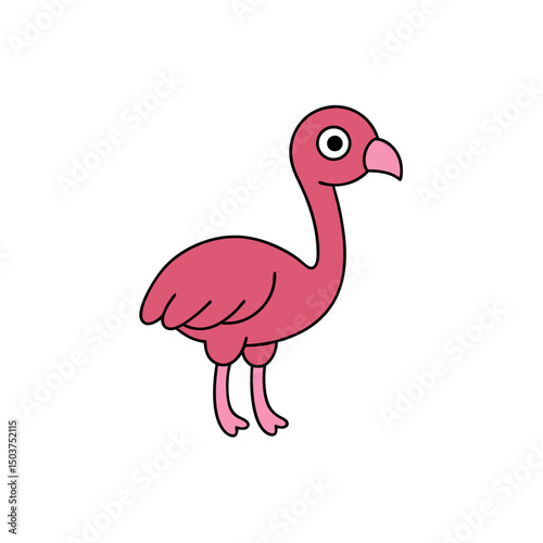 Feathered Emu Doodle Vector Clip Art on White Background for Australian Themes