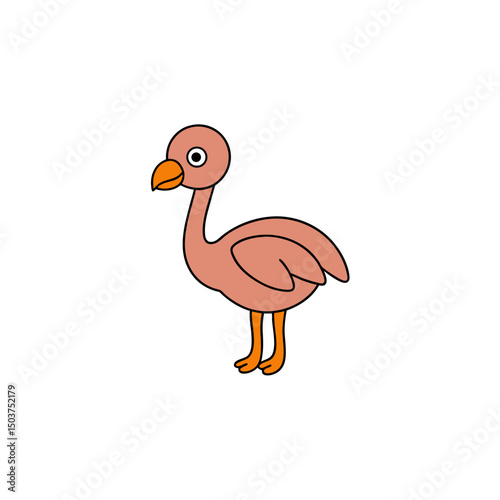 Running Emu Doodle Vector Clip Art on White Background for Your Artwork