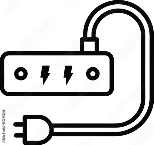 Surge Protector Icon Outline Vector Illustration