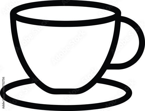 teacup icon outline vector illustration