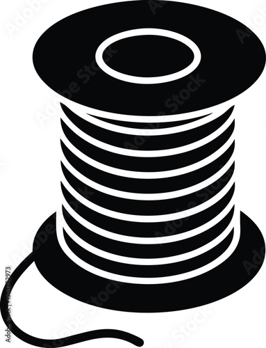 thread spool icon outline vector illustration