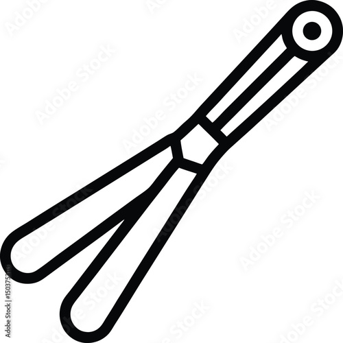 tongs icon outline vector illustration