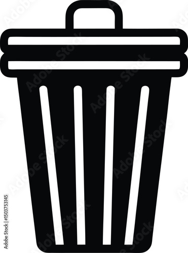 trash bin kitchen icon outline vector illustration