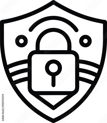 vpn icon outline vector illustration