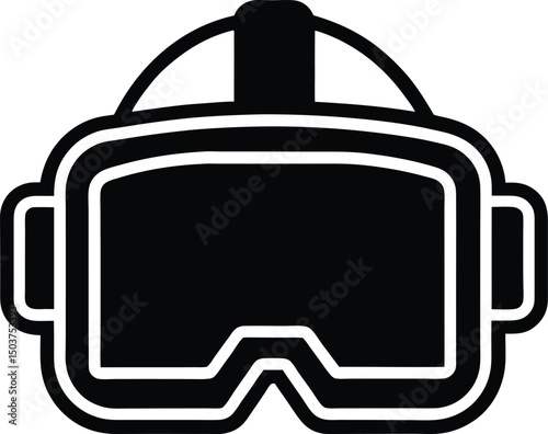 vr headset icon outline vector illustration