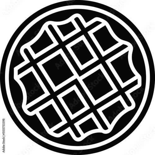 waffle icon outline vector illustration