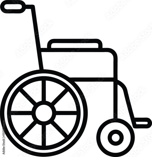 wheelchair icon outline vector illustration