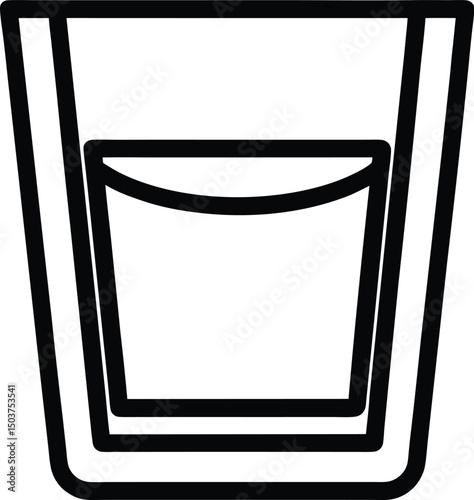 whiskey glass icon outline vector illustration