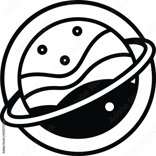 Alien Planet Icon Outline Vector Illustration