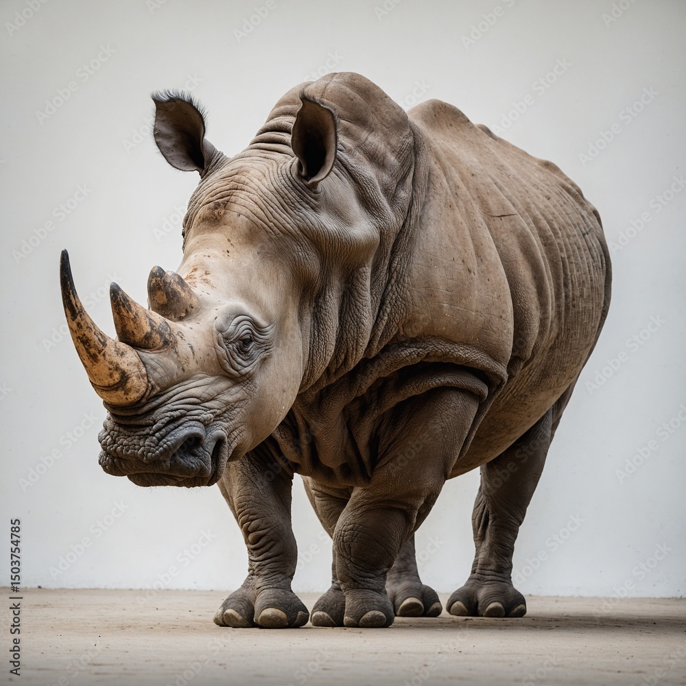 Fototapeta premium rhino on white background