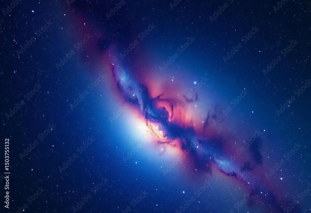 Fototapeta premium Luminous cosmic night sky with twinkling stars and a vibrant galaxy, illustration, stars