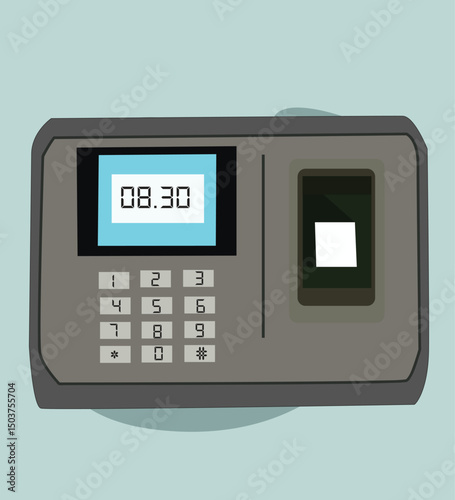 attendance machine button. Fingerprint scanner for attendance and security