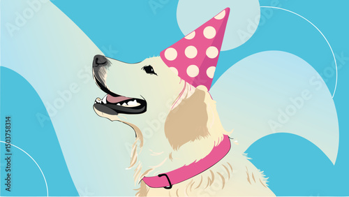 illustration of a dog in winter