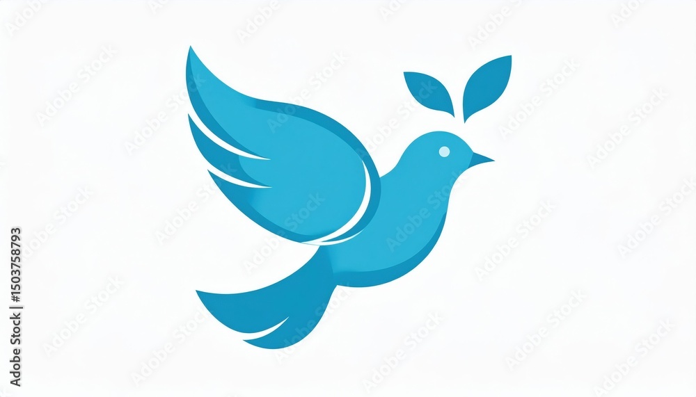 Obraz premium Flying Blue Dove Graphic Design