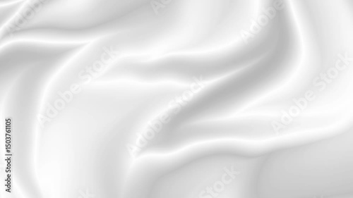 Video showcasing the smooth movement of white satin fabric in various angles.