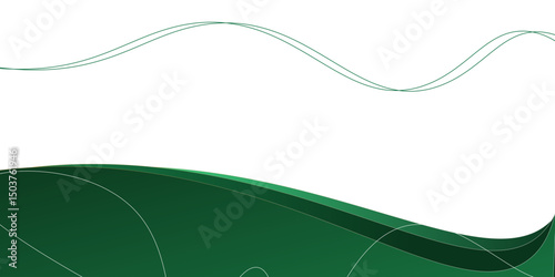 Abstract vector green wave silk or satin fabric on white background for grand opening ceremony or other occasion . Eps 10
