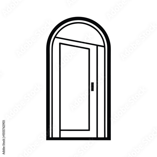 black door isolated on white background