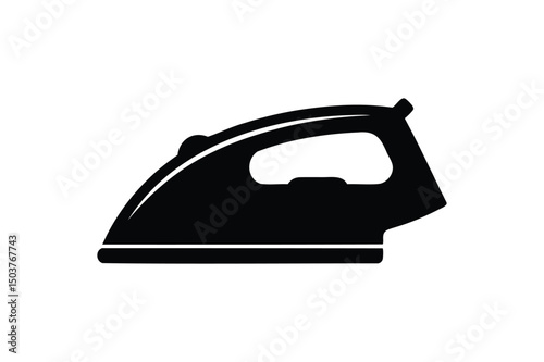 Clothes ironing icon silhouette on white background