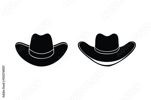 Cowboy Hat icon silhouette on white background