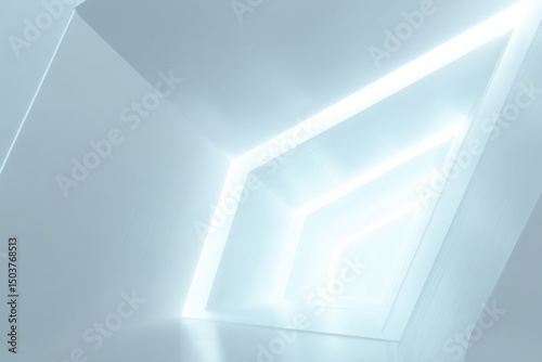 Clean Futuristic Background with Soft Lighting and Geometric 3D Panels