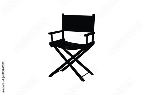 Director Chair silhouette on white background