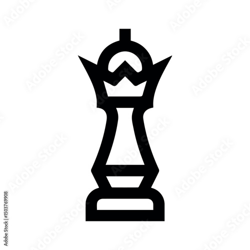 minimalist collection of chess piece design element for gaming app