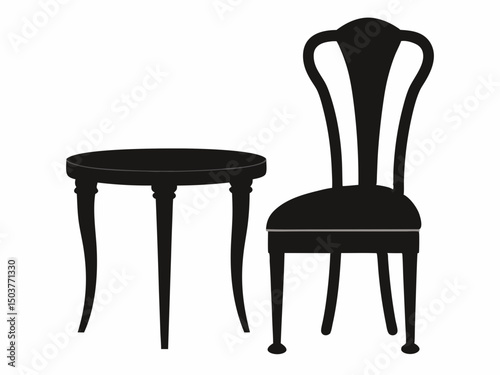 Table, coffee bottle with chairs icon vector, Bar counter icon element of bar icon for mobile concept and web apps.