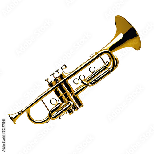 trumpet isolated on black