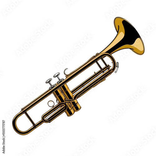 trumpet isolated on white background