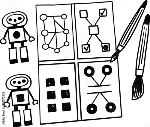 AI & Generative Tools Graphics – Futuristic Designs, Icons, and Visuals for Artificial Intelligence Concepts

