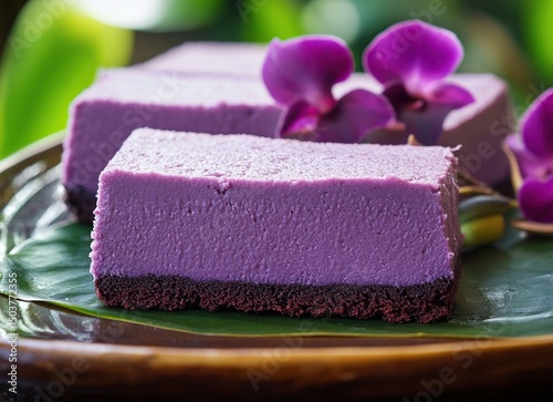 Purple Sweet Potato Cheesecake Bars