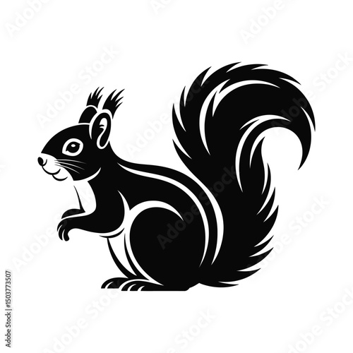 Wallpaper Mural A minimal squirrel silhouette black vector illustration
 Torontodigital.ca