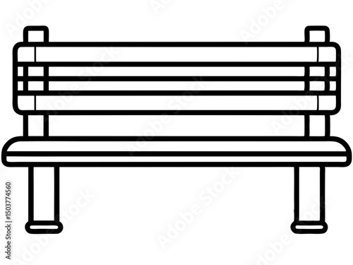 bench line art icon vector