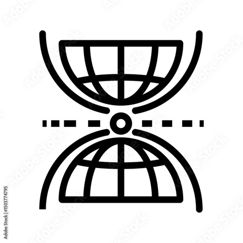 Multiverse icon. Worlds positioned parallel to each other. Outline style. Isolate on white background.