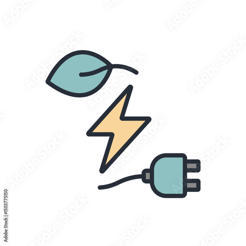clean energy transition icon collection .design style with background