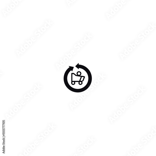 Simple line interface icon of a shopping cart, e-commerce concept