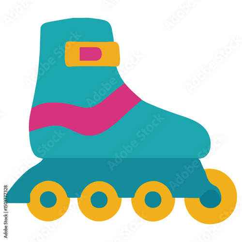 Rollerblade 90s nostalgic illustration, nostalgic 1990s colorful clipart, 90s nostalgic design sublimation
