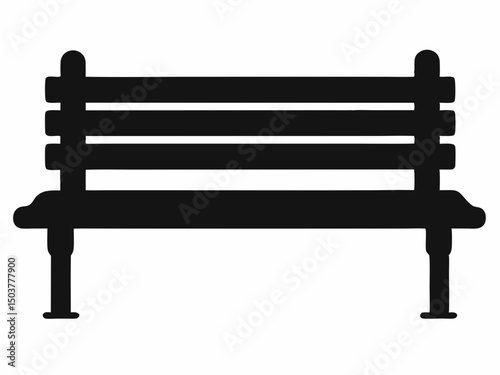 Bench silhouette vector, Bench icon in flat style. vector illustration