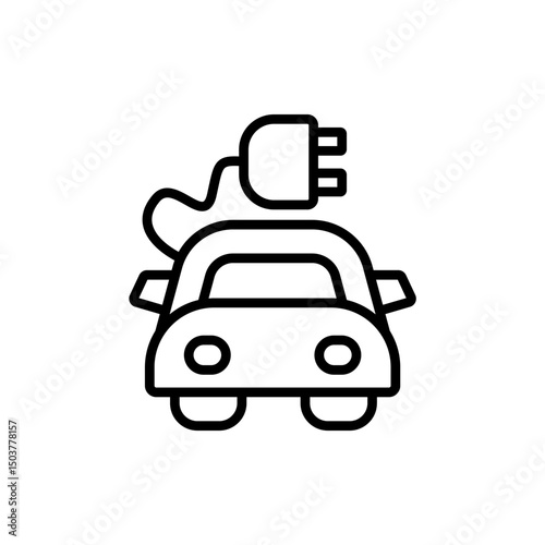 electric car icon collection .design style with background