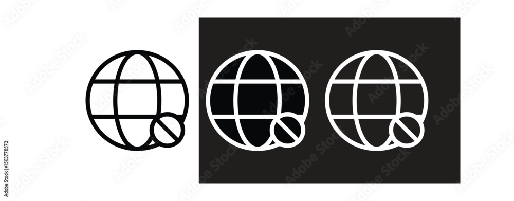 Fototapeta premium World Globe Vector Icons Filled & Outline Global Sphere Designs for Web & Graphic Use