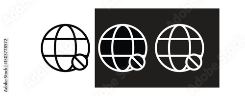 World Globe Vector Icons – Filled & Outline Global Sphere Designs for Web & Graphic Use