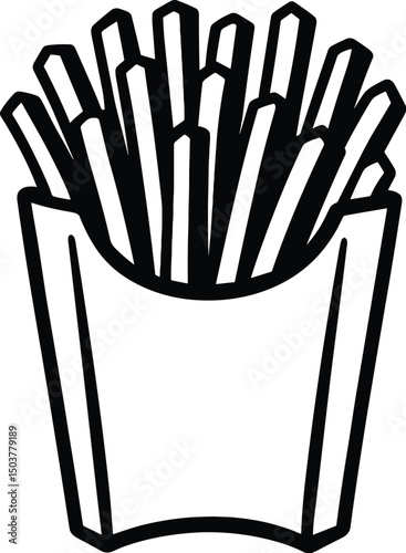 Fries in Crisp Golden Perfection on White Background