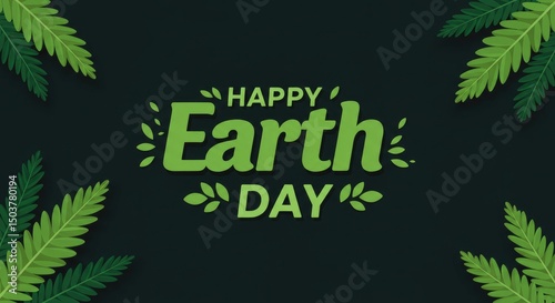 Earth Day vector lettering featuring a globe, designed as a Happy Earth Day card and posters.