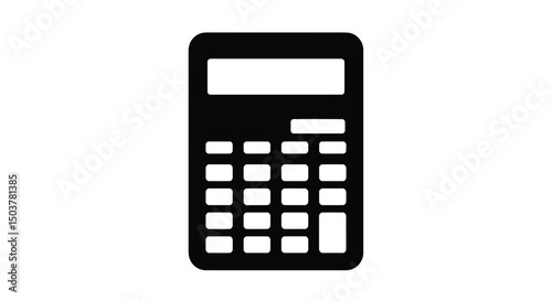 Simple black calculator icon digital finance math