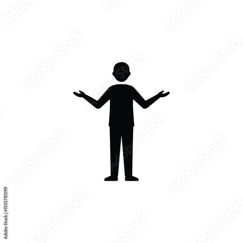 Man shrugging shoulders simple icon design