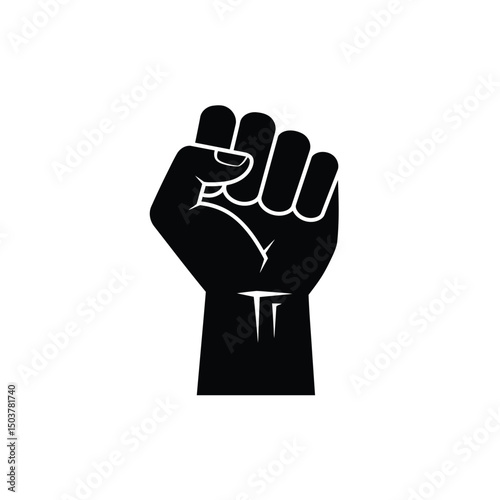 Raised fist power strength solidarity protest