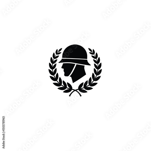 Soldier head laurel wreath military honor symbol